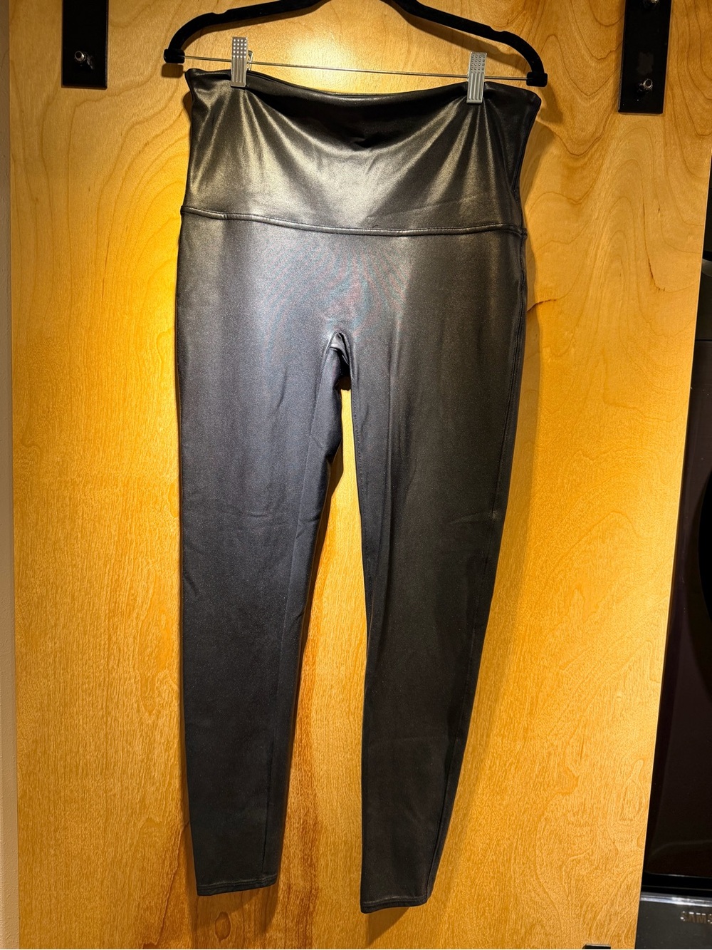 Spanx High-Waist Black Faux-Leather Leggings